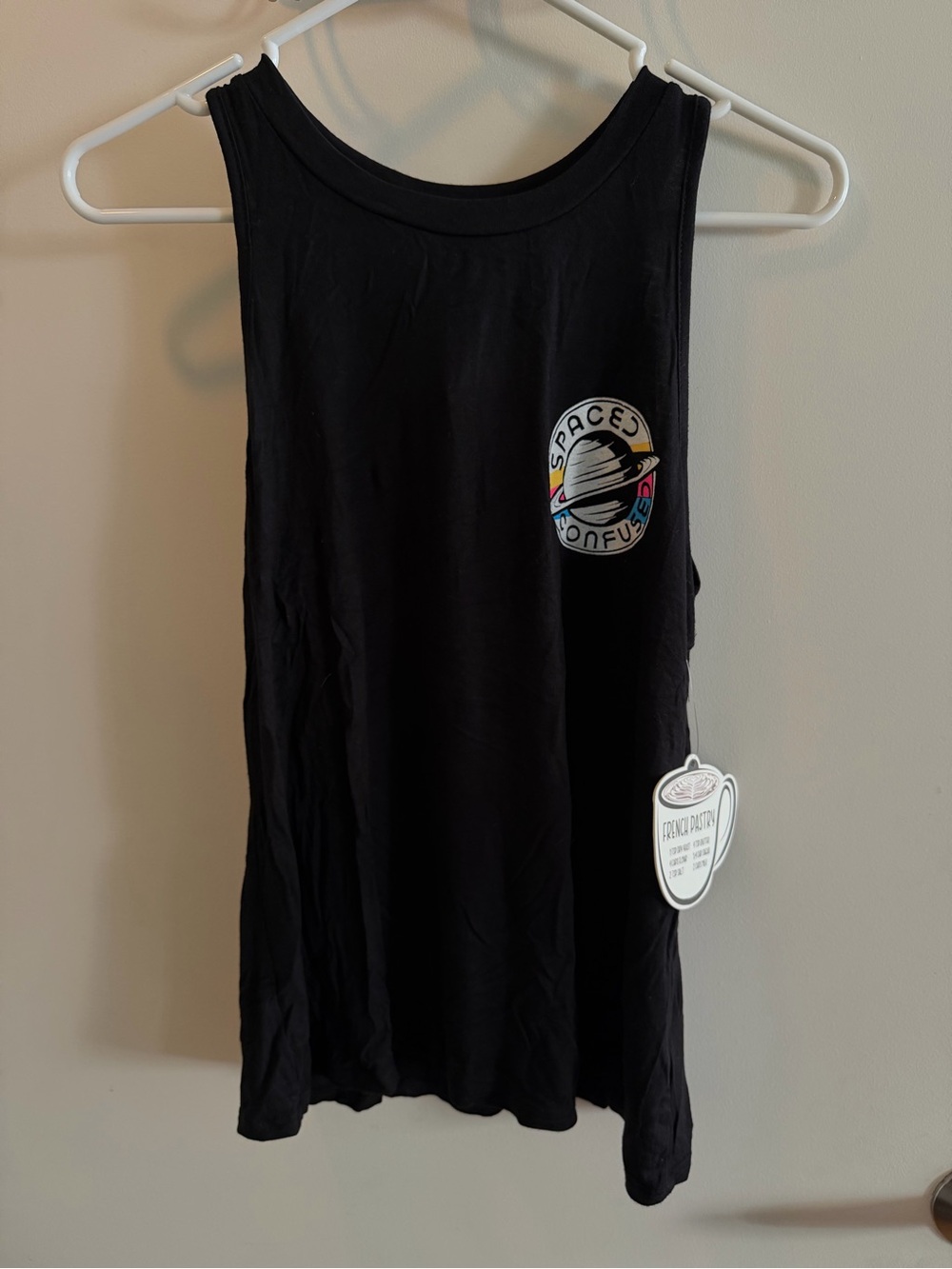 NWT French Pastry Black Tank Top - “Spaced and Confused”